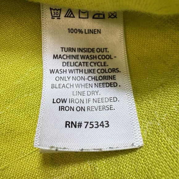 C&C California Shirt Womens‎ 1X Green All Linen Lagen Tropical Palm Trees Beachy - Picture 6 of 8